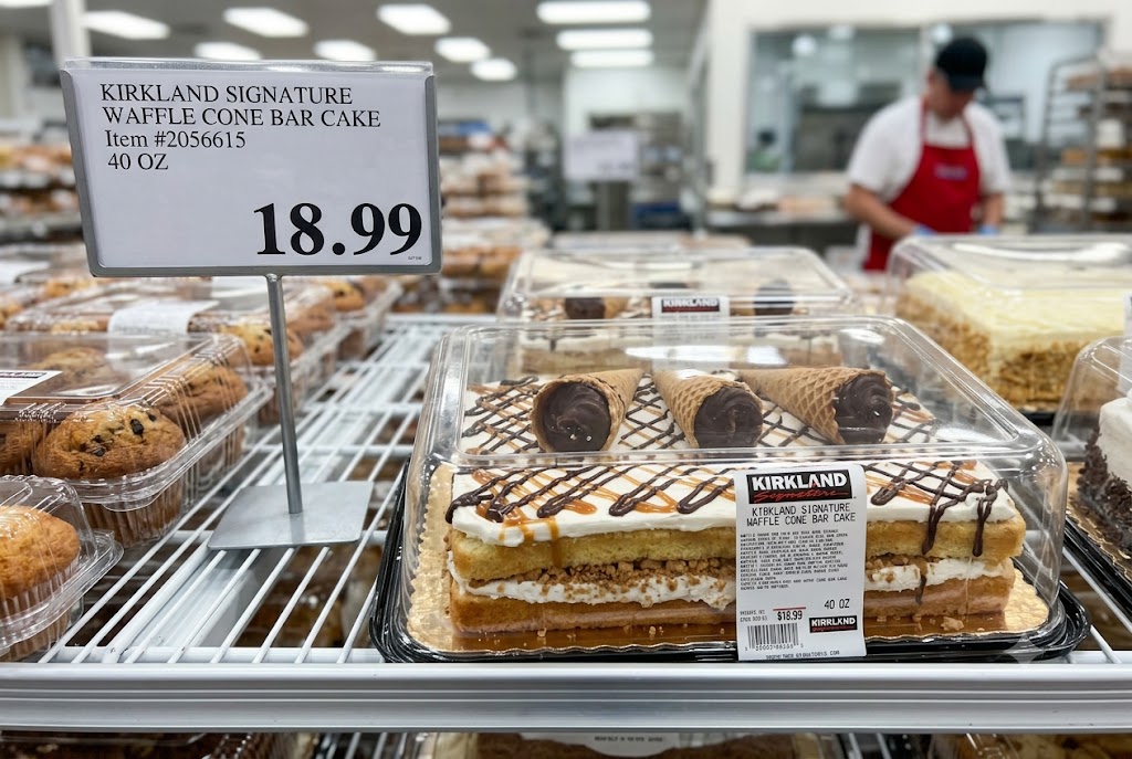Inside Costco’s $18.99 Kirkland Signature Waffle Cone Bar Cake