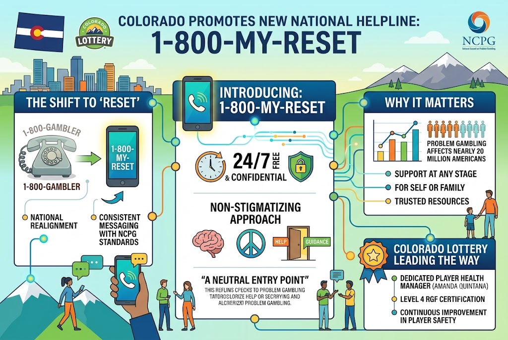 Colorado Lottery Shifts to 1-800-MY-RESET for Problem Gambling Help